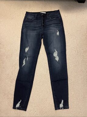 Dark Blue Distressed Women’s Jeans